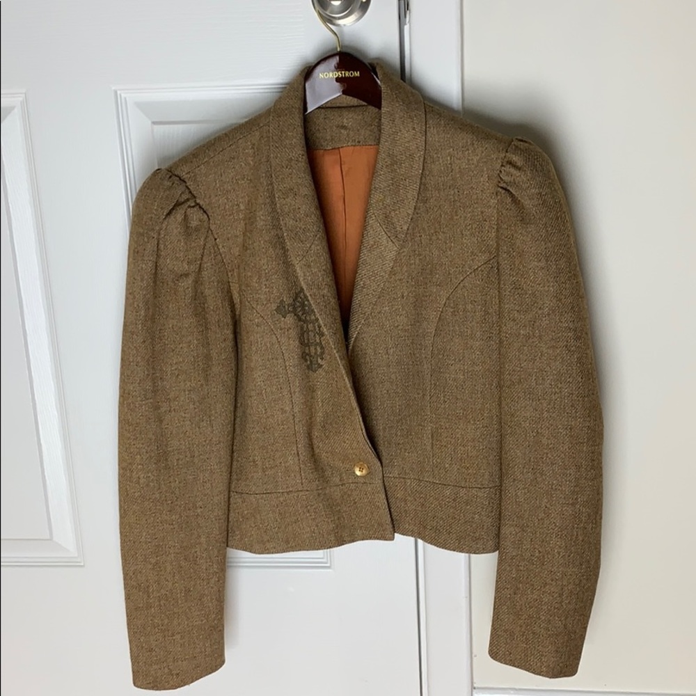 Vintage Wool blended single button jacket